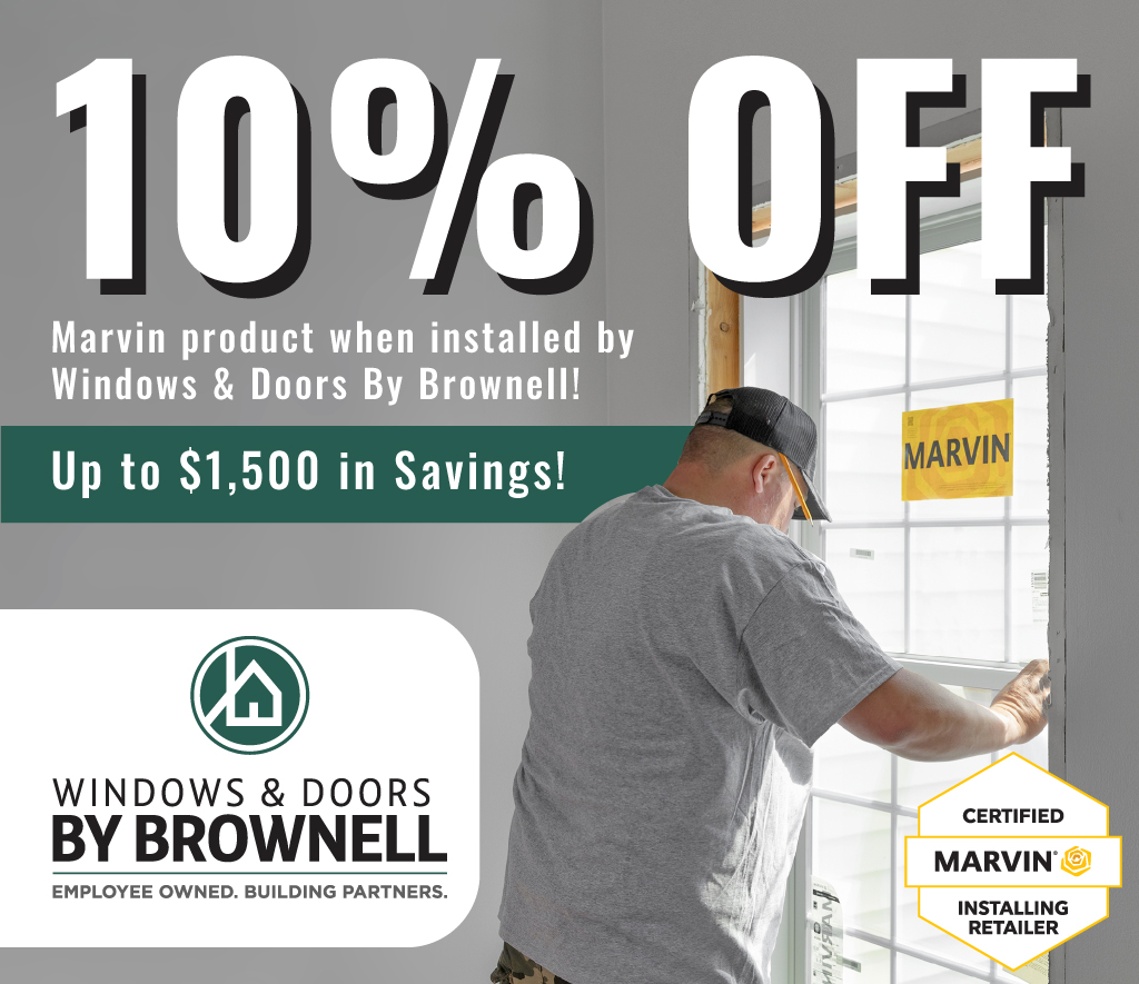 10% off Marvin Replacement Windows when installed by Windows & Doors By Brownell